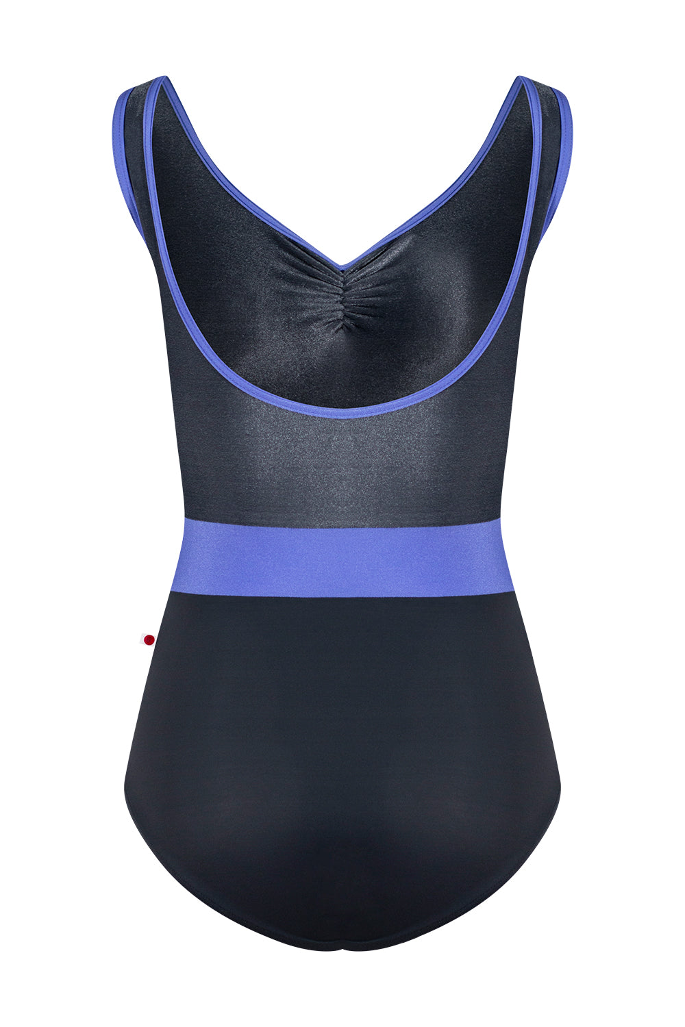 Lucy leotard in T-Titanium body color with V-Steel top color and N-Lavender trim & Middle band color