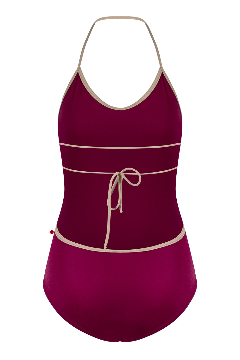 Kate leotard in T-Maroon body color with T-Mosaic trim color