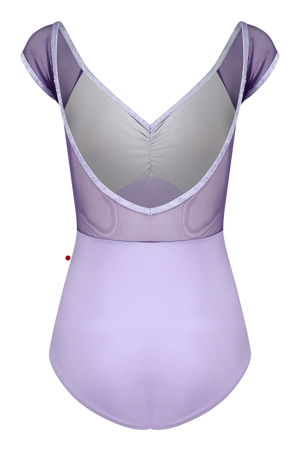 Elli leotard with N-Poem body color, N-Silver top color, Mesh Fortune back & cap sleeve color and CV-Angelic trim color