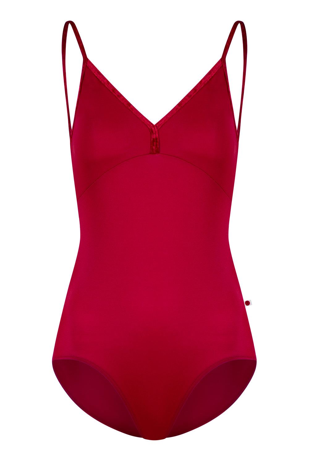 Daria leotard in T-Babylon body & top color with CV-Dark Red trim color