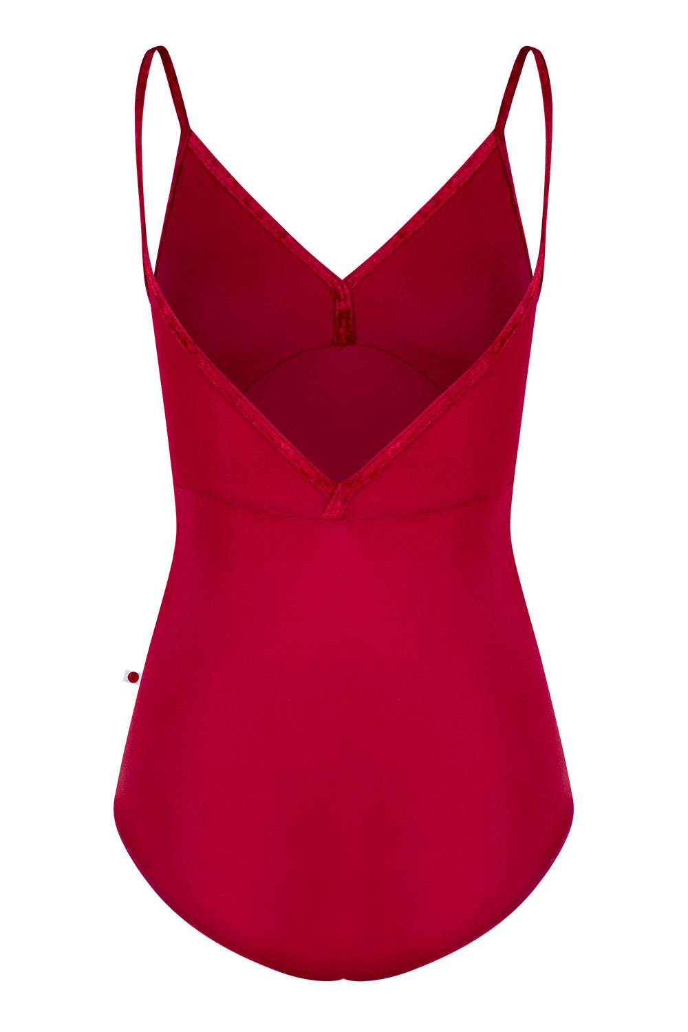 Daria leotard in T-Babylon body & top color with CV-Dark Red trim color