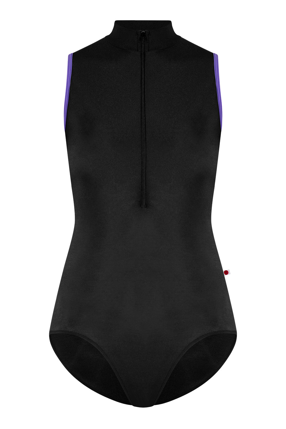 Charlotte leotard in N-Black body color with T-Wisteria trim color