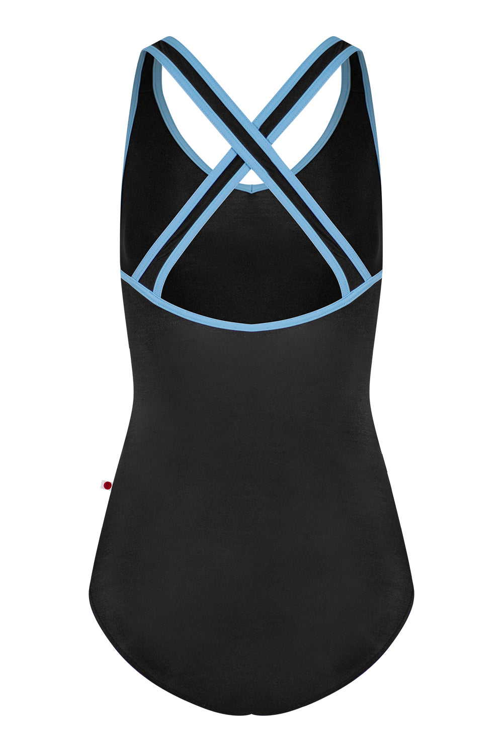 Sonoya leotard in N-Black body color with T-Bluebell trim color