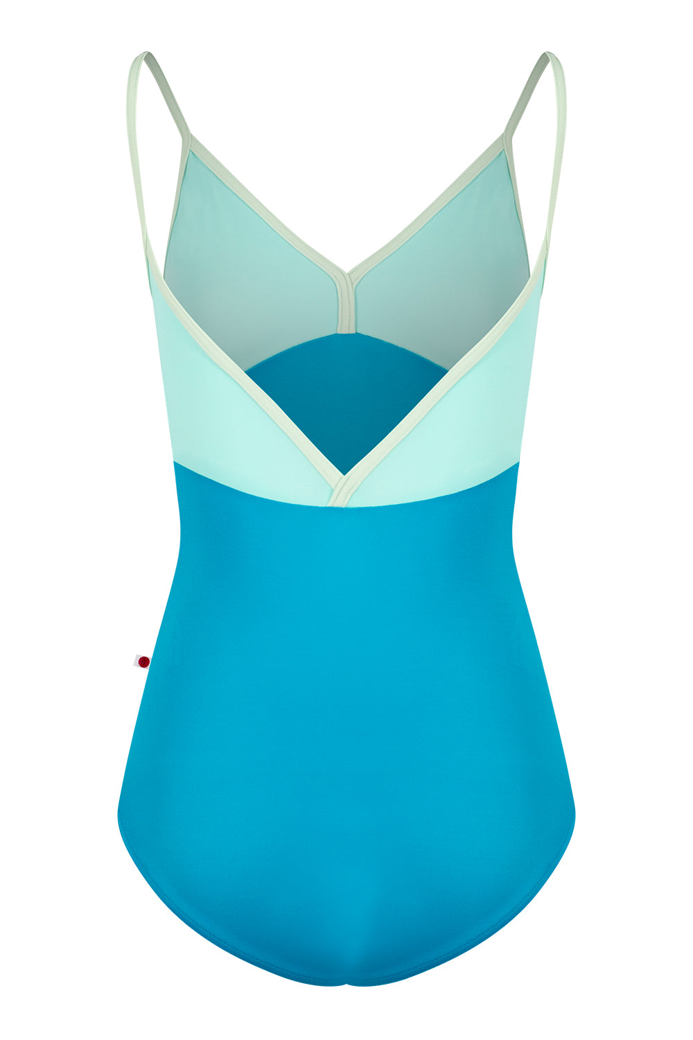 Daria leotard in T-Peacock body colro with T-Frozen top color and T-Pistachio trim color