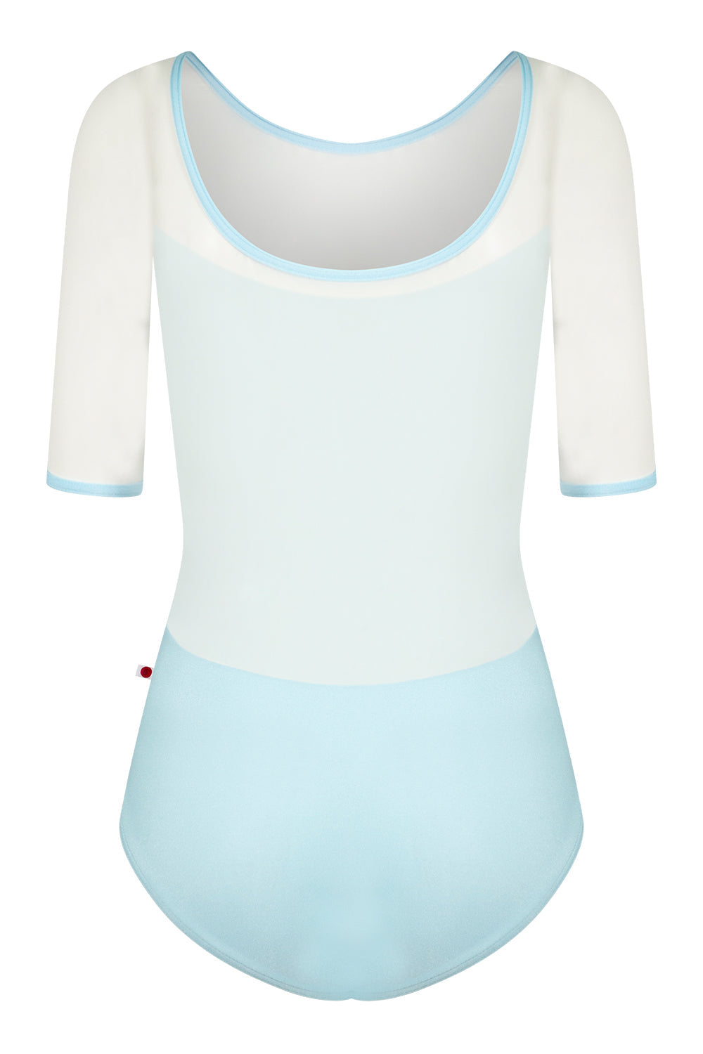 Meagan leotard in N-Mirror body & trim color with Mesh White top color