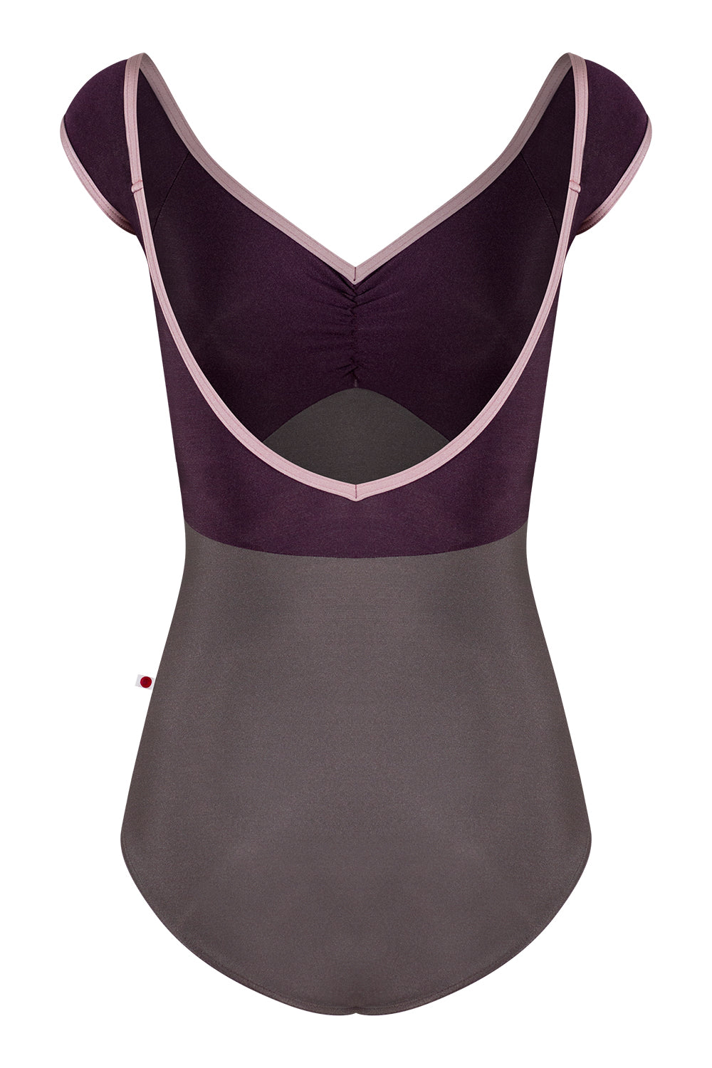 Elli leotard in N-Shadow body color with N-Eggplant top color and N-Magic trim color
