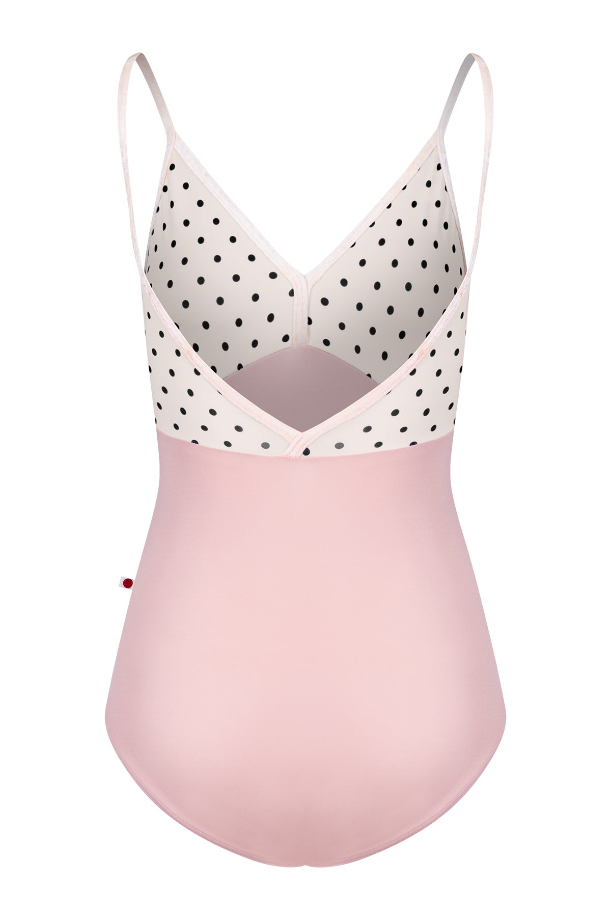Daria leotard in T-Petal body color with T-Cream Lunares top and CV-Misty Rose trim color