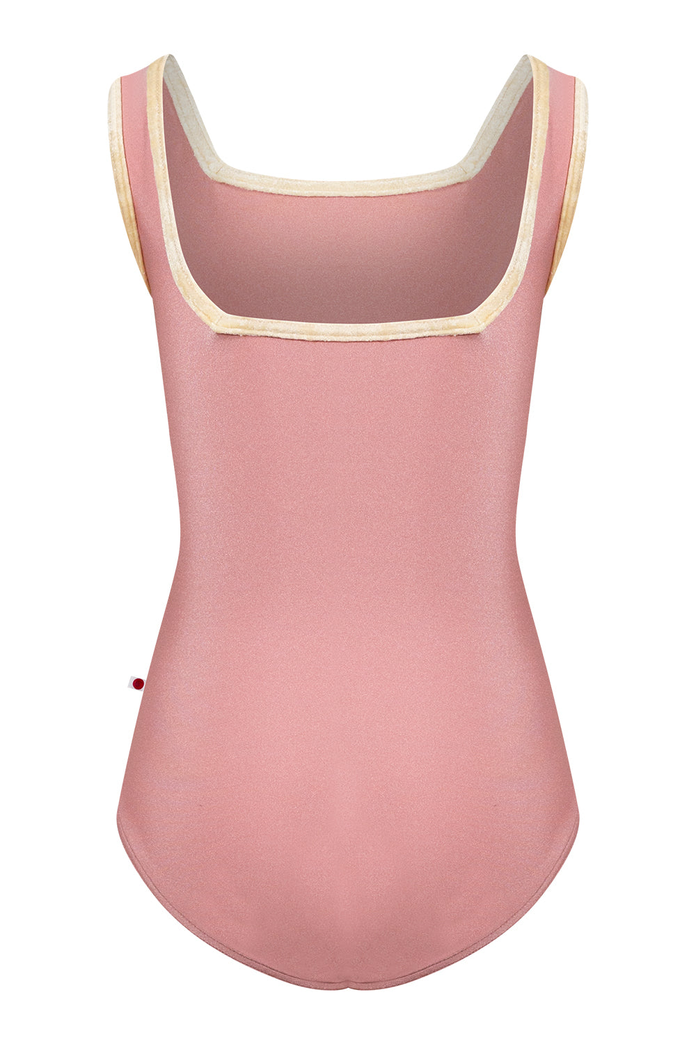 Kids Marieke leotard in N-Antique rose body color with CV-Vanilla trim color