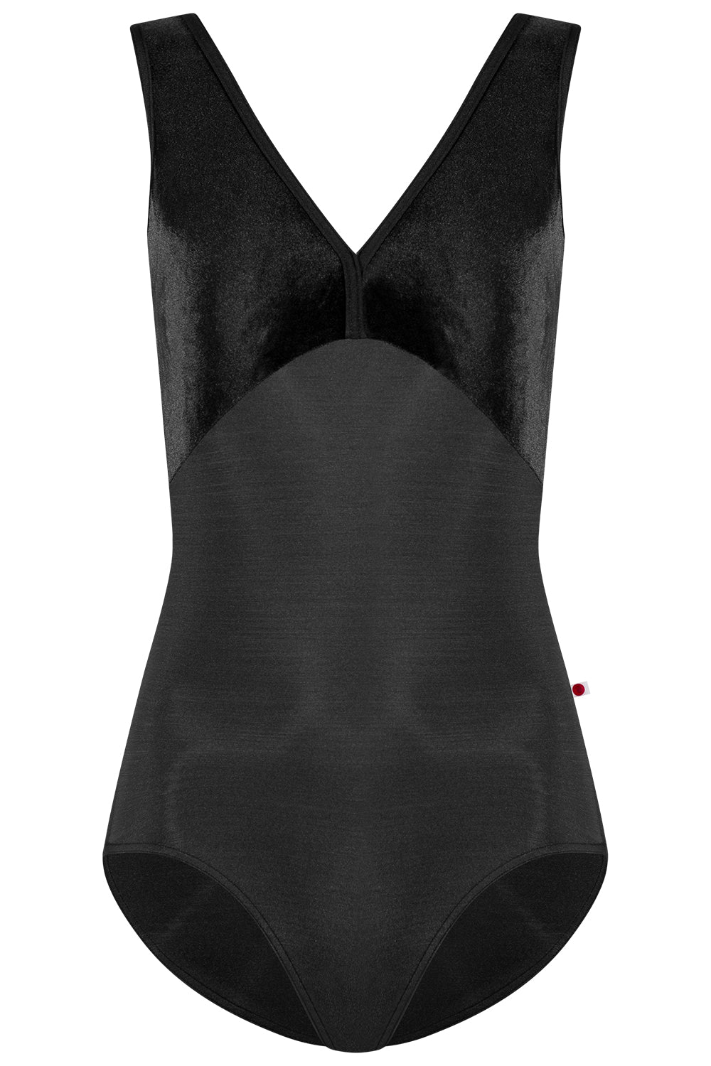 Alicia leotard in N-Black body color with V-Black top color and N-Black trim color