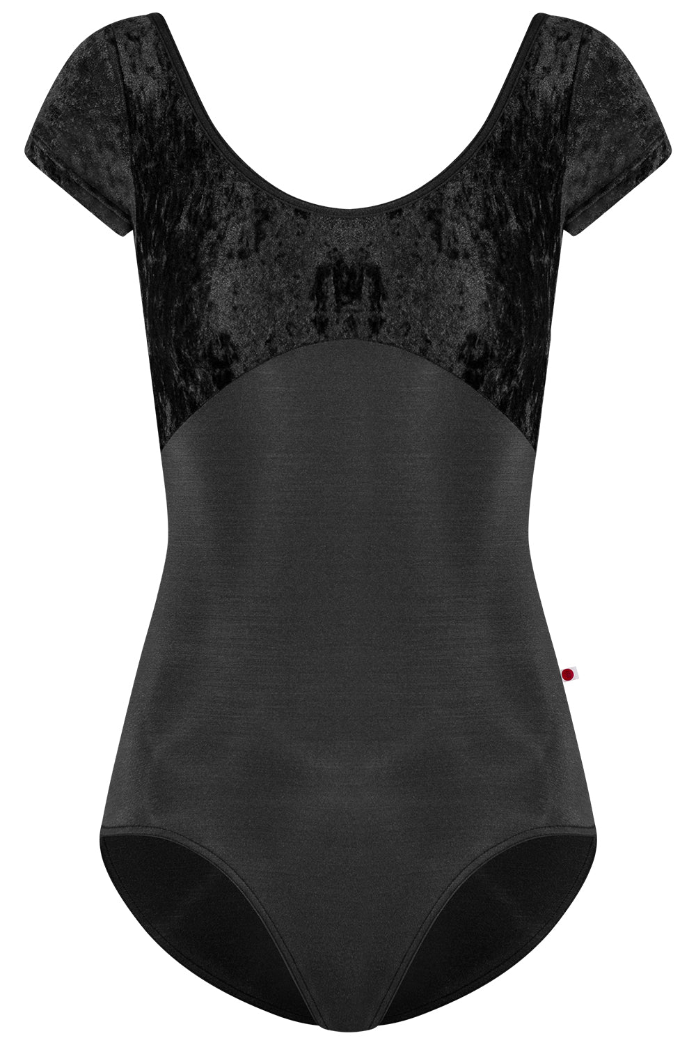 Anna duo leotard in N-Black body color with CV-Black top & Half sleeves color and N-Black trim color