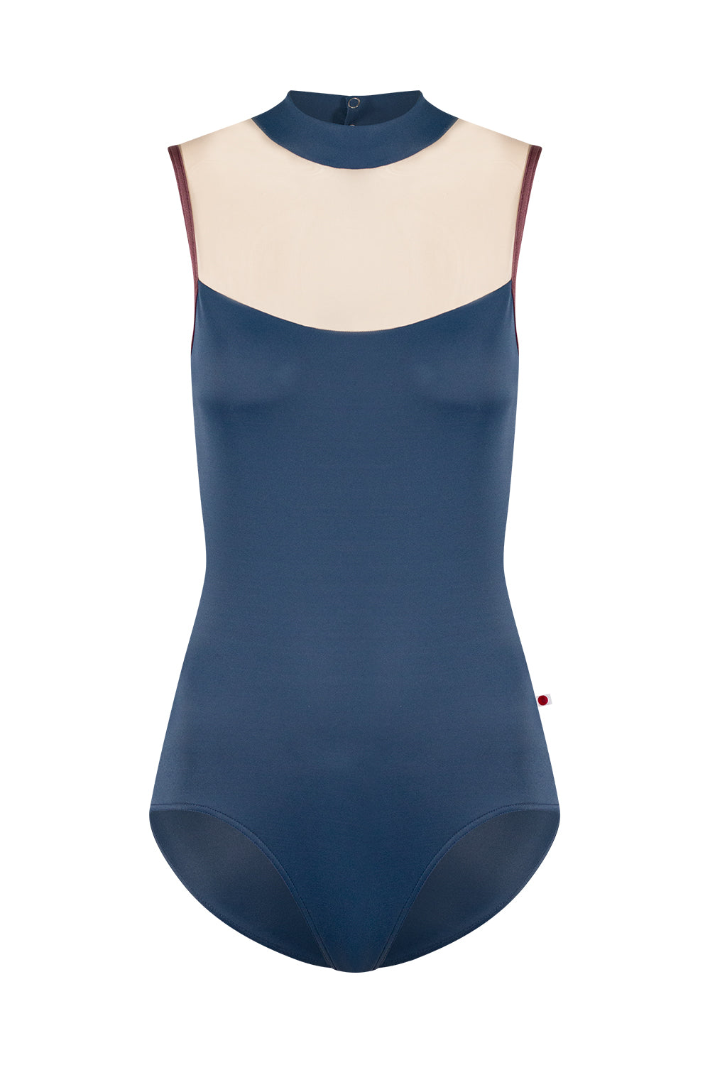 Camila leotard in T-Storm body color with Mesh Dolce top color and N-Phoenix trim color