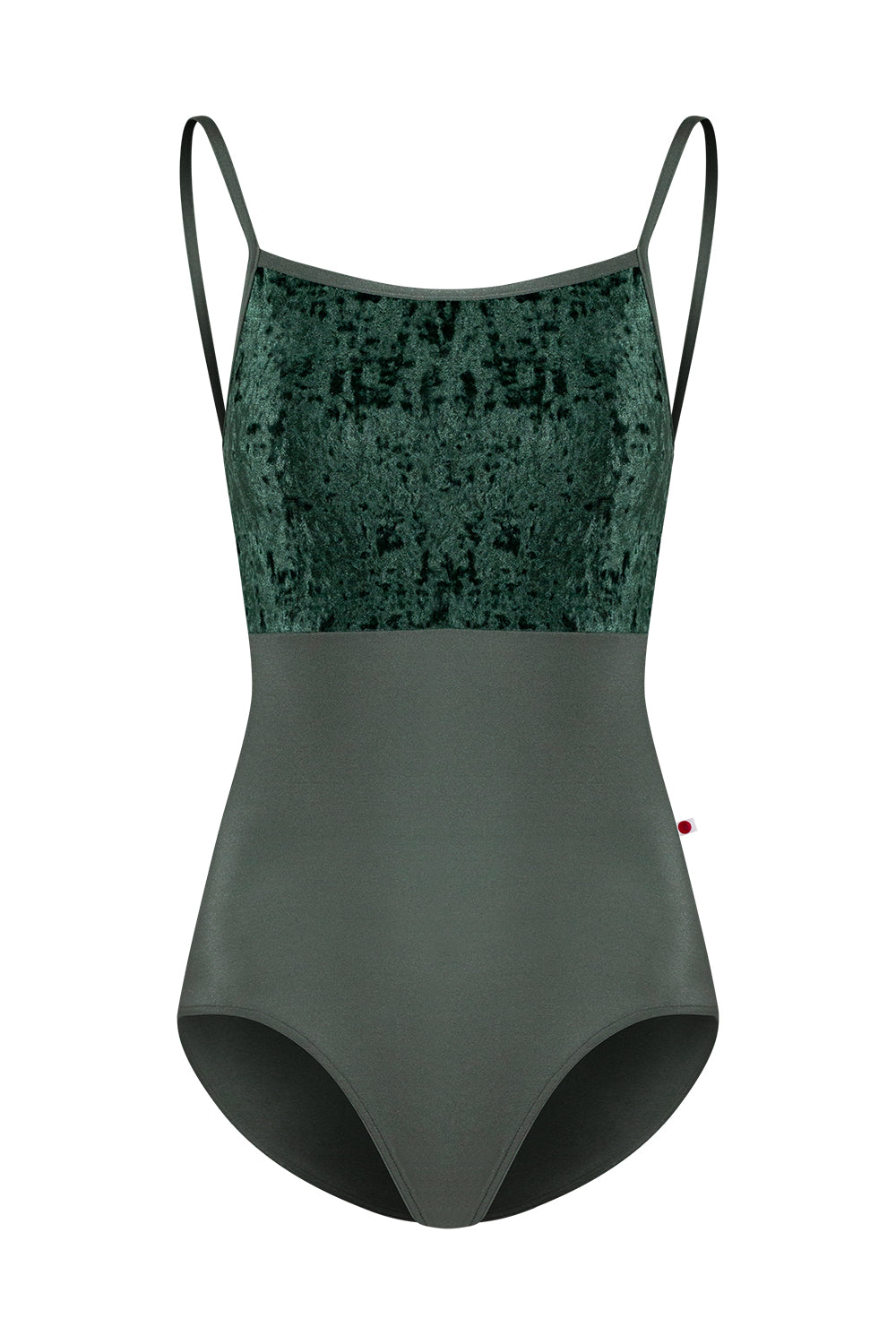 Daniela Duo leotard in N-Sage body & trim color with CV-Pine top color