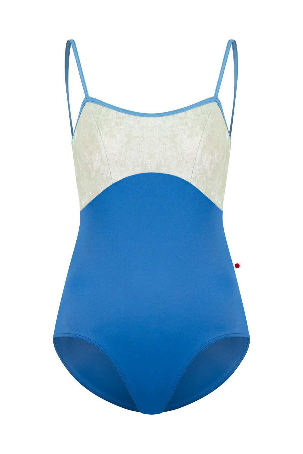 Denise leotard in T-Lapis body color with CV-Pistachio top color and T-Bluebell trim color