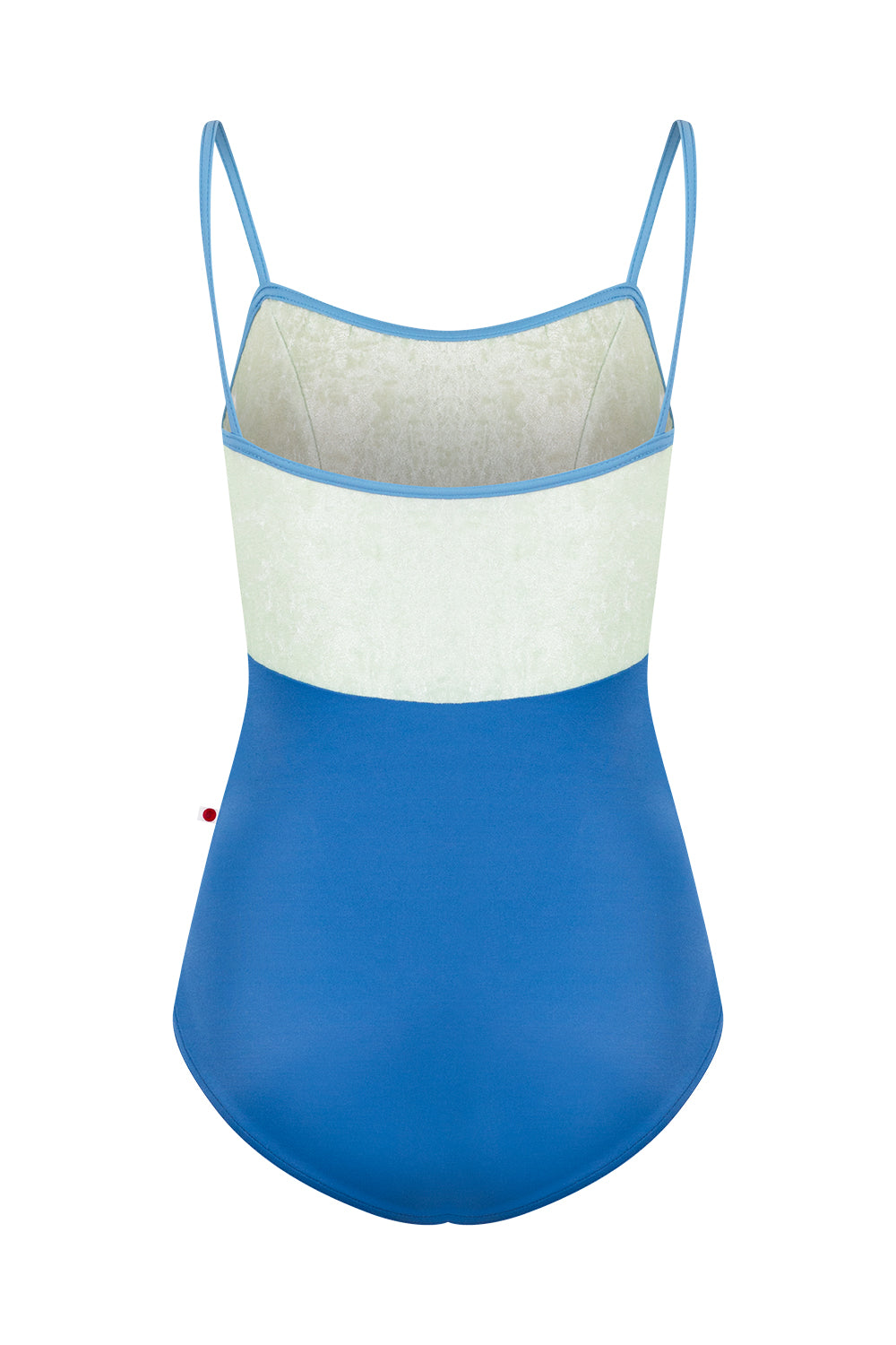 Denise leotard in T-Lapis body color with CV-Pistachio top color and T-Bluebell trim color