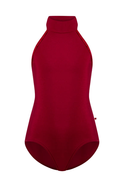 Kids Sarah leotard in N-Berry body color with CV-Dark Red trim color