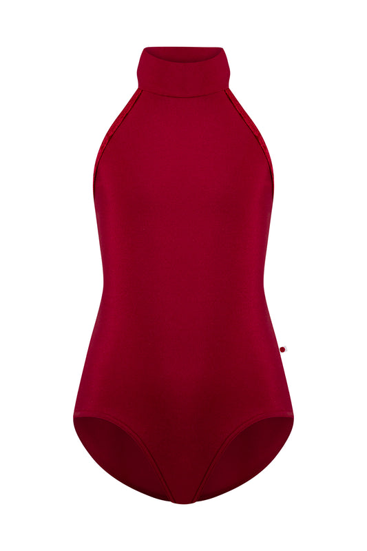 Kids Sarah leotard in N-Berry body color with CV-Dark Red trim color