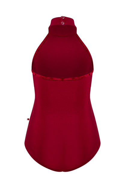 Kids Sarah leotard in N-Berry body color with CV-Dark Red trim color