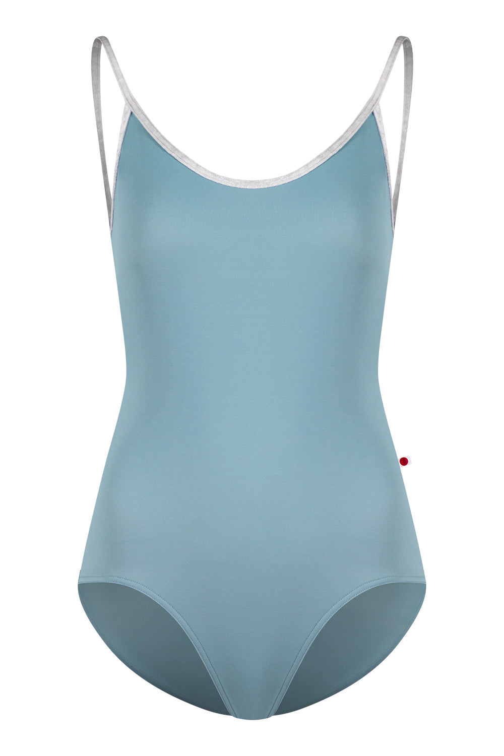 Fiona leotard in T-Fox body color with Mesh Lagoon top color and CV-Silver trim color