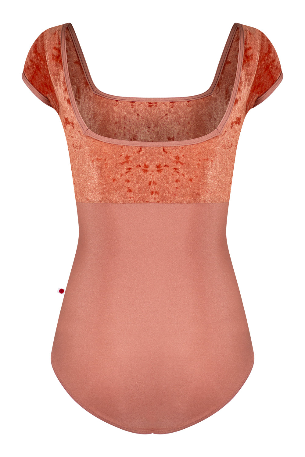 Marieke Duo leotard in N-Rosewood body color with CV-Amaretto top color & Cap sleeves and N-Rosewood trim color