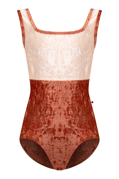 Kids Marieke Duo leotard in CV-Amaretto body color with CV-Misty Rose top color and CV-Amaretto trim color