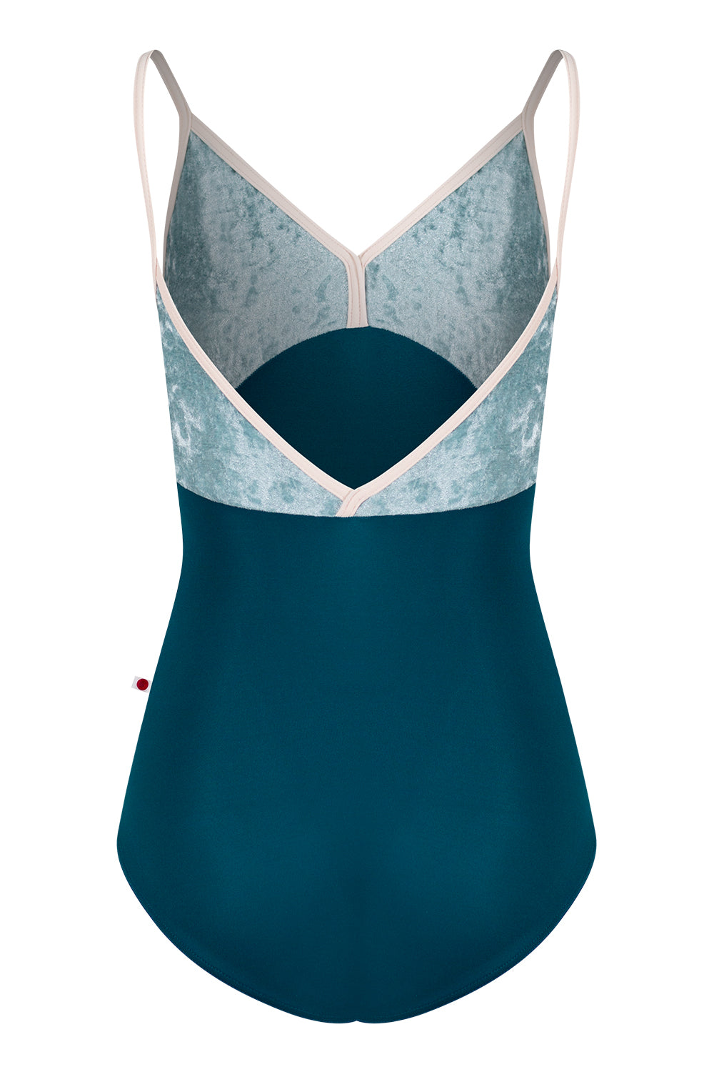 Daria leotard in N-Ottanio body color with CV-Icea top color and T-Misty Rose trim color