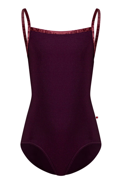 Kids Marisa leotard in N-Opera body color with CV-Garnet trim color