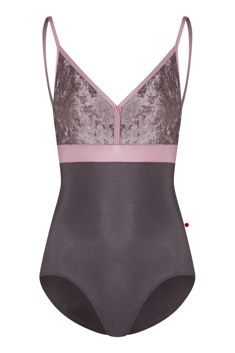 Zoe leotard in N-Shadow body color with CV-Phantom top color, N-Magic middle band & trim color