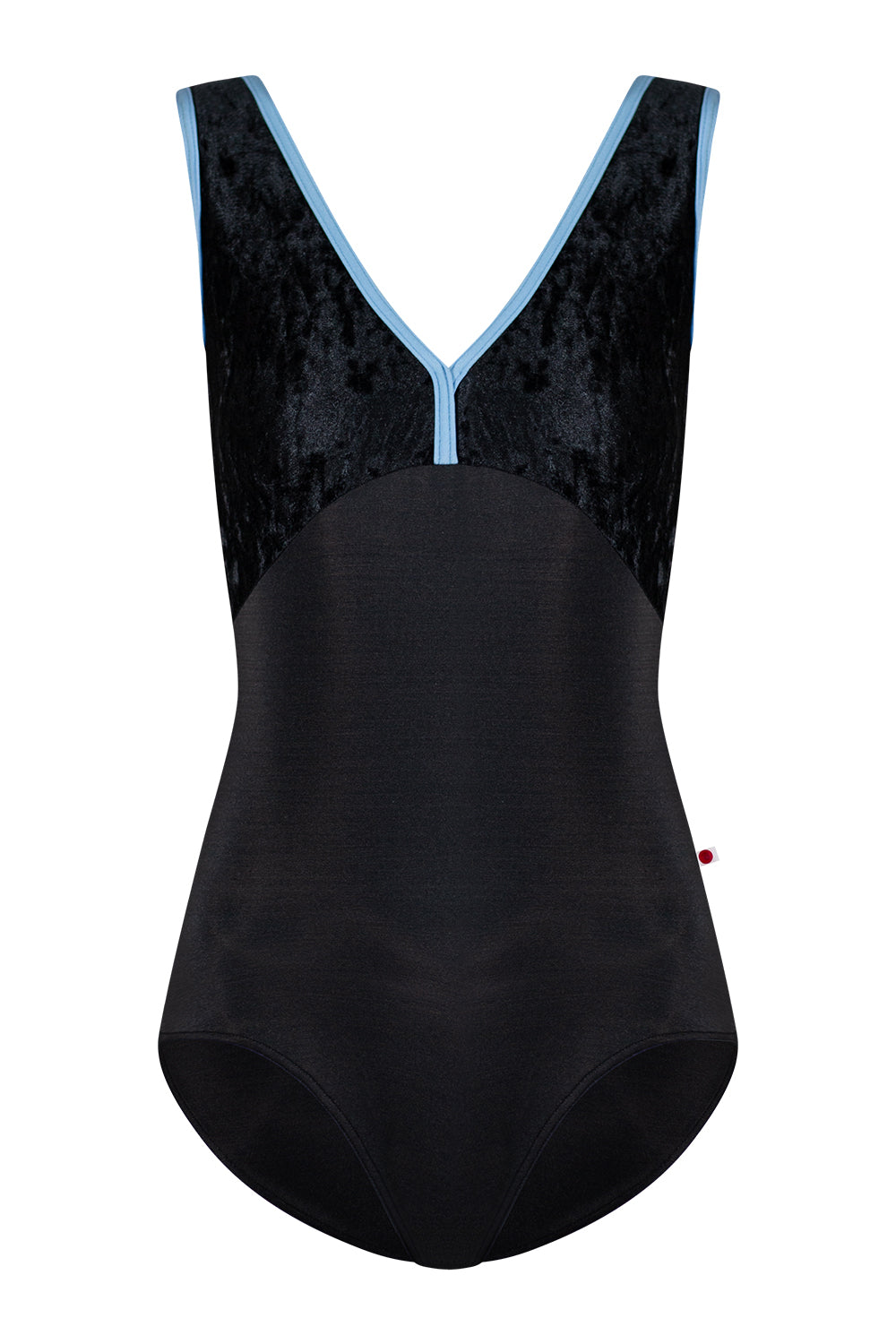 Alicia leotard in N-Black body color with CV-Black top color and N-Moontide trim color