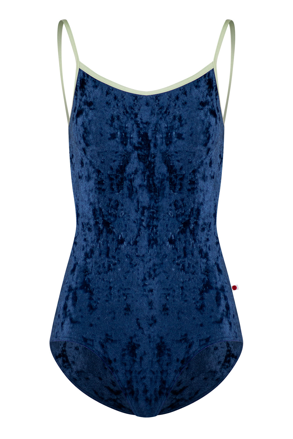 Kiki leotard in CV-Dark Blue body color with T-Pistachio trim color