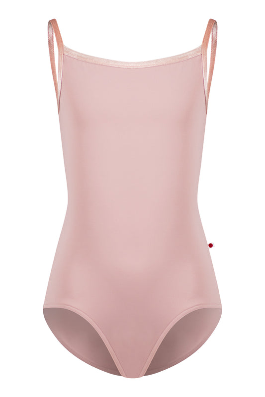 Kids Daniela leotard in T-Petal body color with V-Blush trim color