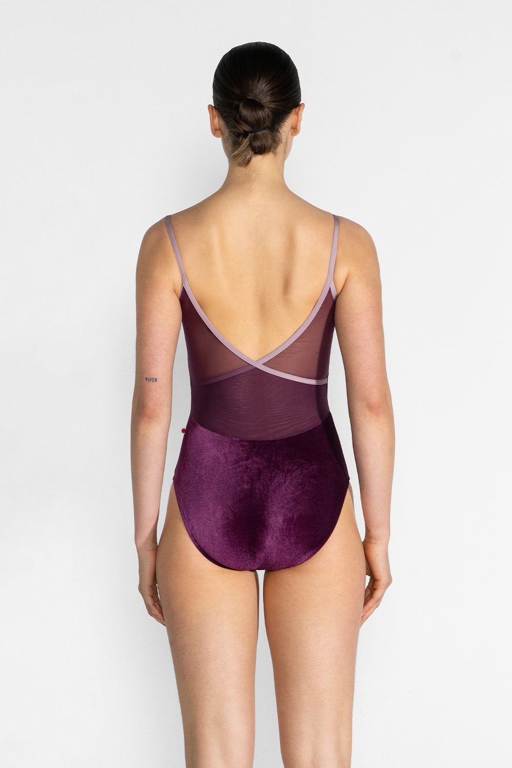 Fiona leotard in V-Roxy body color with Mesh Opera top color and N-Magic trim color