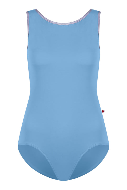 Kids Sofiane leotard in T-Bluebell body color with CV-Angelic trim color