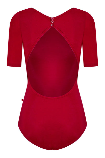 Larissa leotard in N-Berry body & trim color