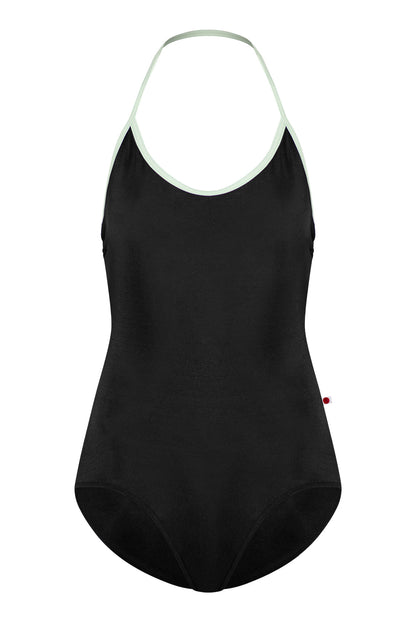 Kate leotard in N-Black body color with T-Pistachio trim color