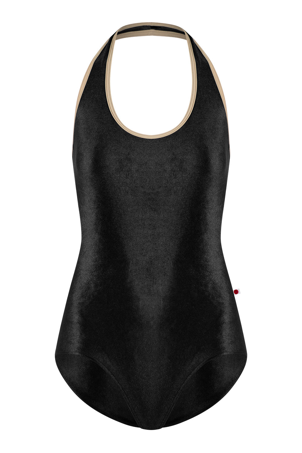 Jaione leotard in V-Black body color with T-Mosaic trim color