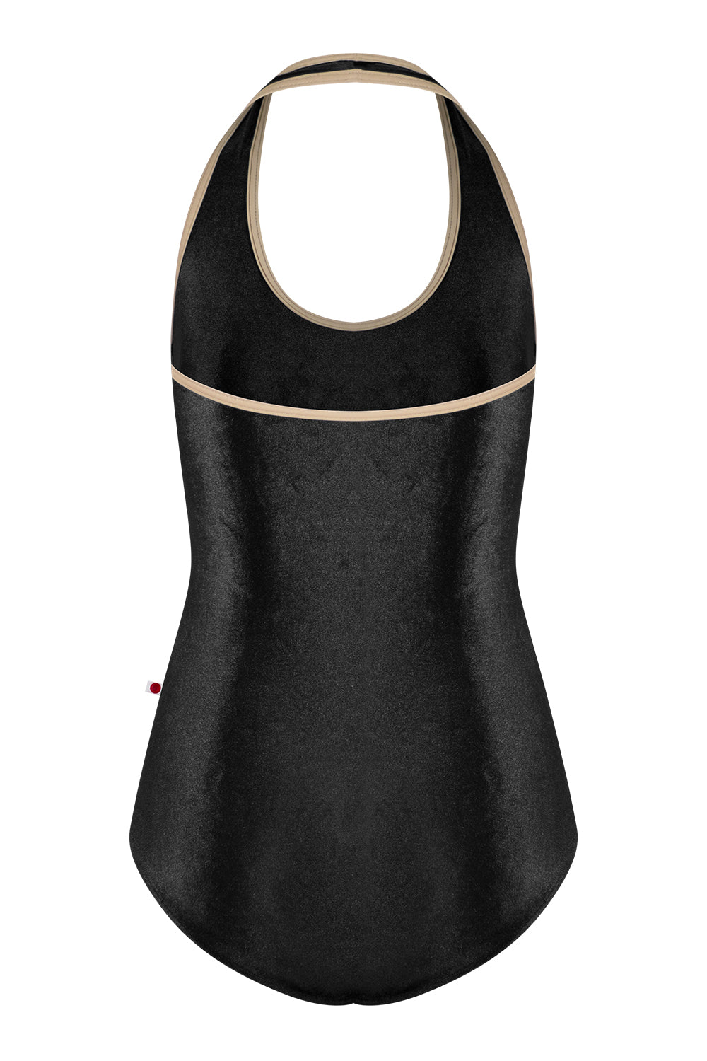 Jaione leotard in V-Black body color with T-Mosaic trim color