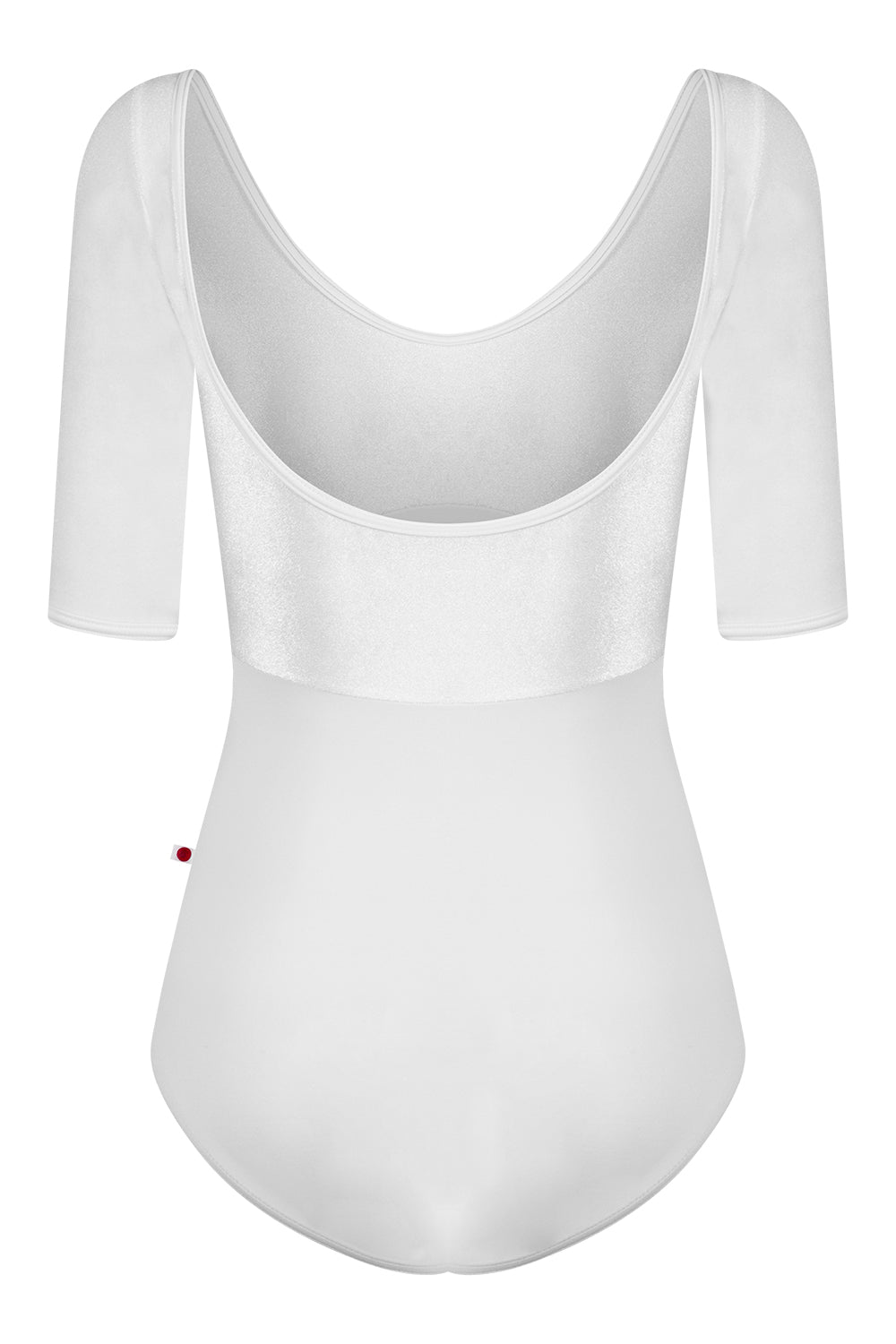Anna Duo leotard in T-White body color with V-White top color and T-White trim color with half Sleeves
