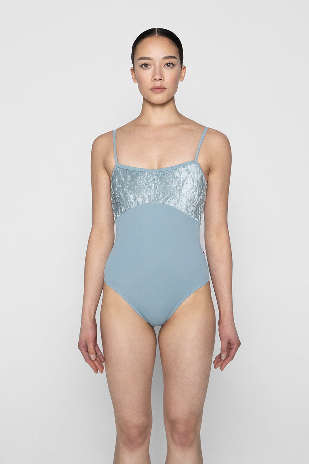 Denise leotard in T-Fog body color with CV-Ice top color and T-Fog trim color