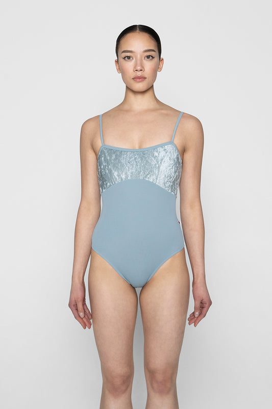 Denise leotard in T-Fog body color with CV-Ice top color and T-Fog trim color