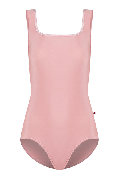 Marieke leotard in N-Antique Rose body color with V-Dreamy trim color