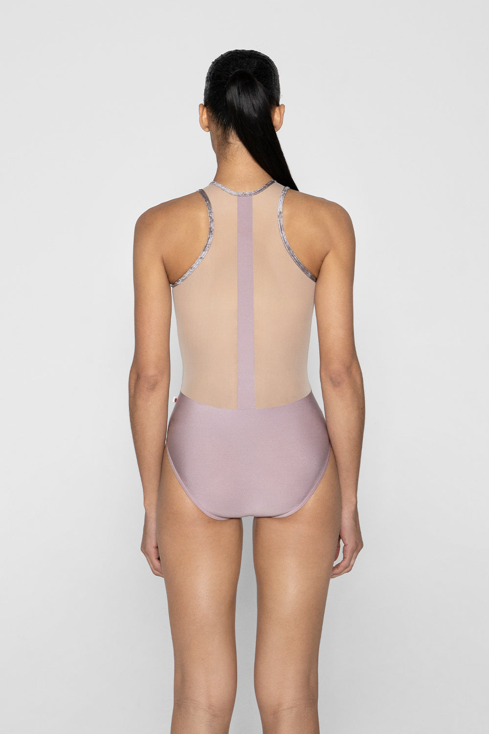 Sasha leotard in N-Magic body color with Mesh Dolce top color and CV-Phantom trim color