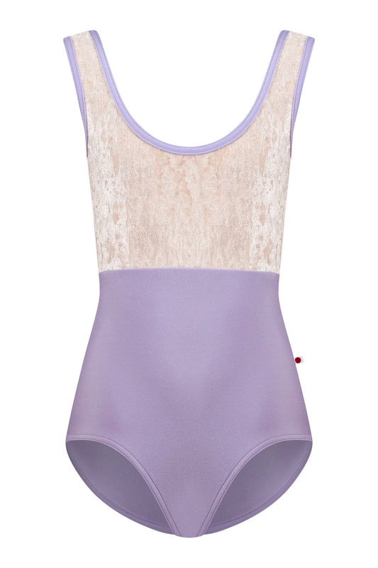 Kids Anna Duo leotard in N-Poem body & trim color and CV-Misty Roes top color