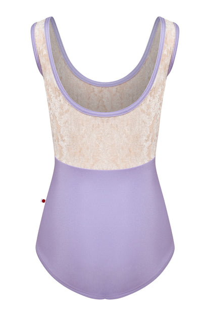 Kids Anna Duo leotard in N-Poem body & trim color and CV-Misty Roes top color