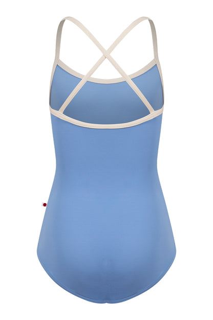 Kids Lilia leotard in T-Paradise body color with N-Pearl trim color