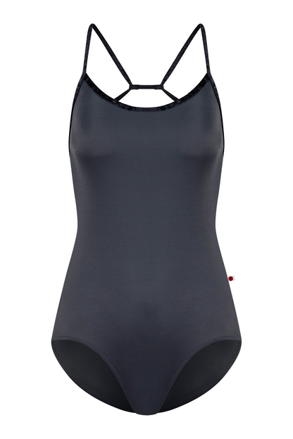 Nadja leotard in T-Titanium body color with CV-Black trim color