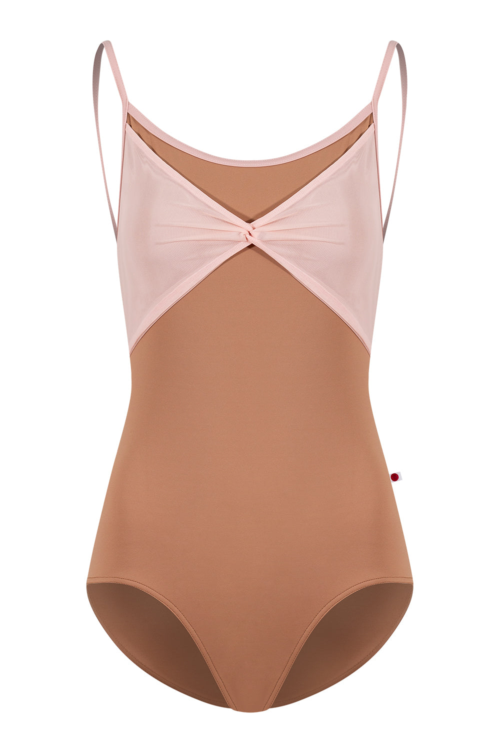 Kathy leotard in T-Sepia body color, T-Petal trim color with Mesh Blush overlay