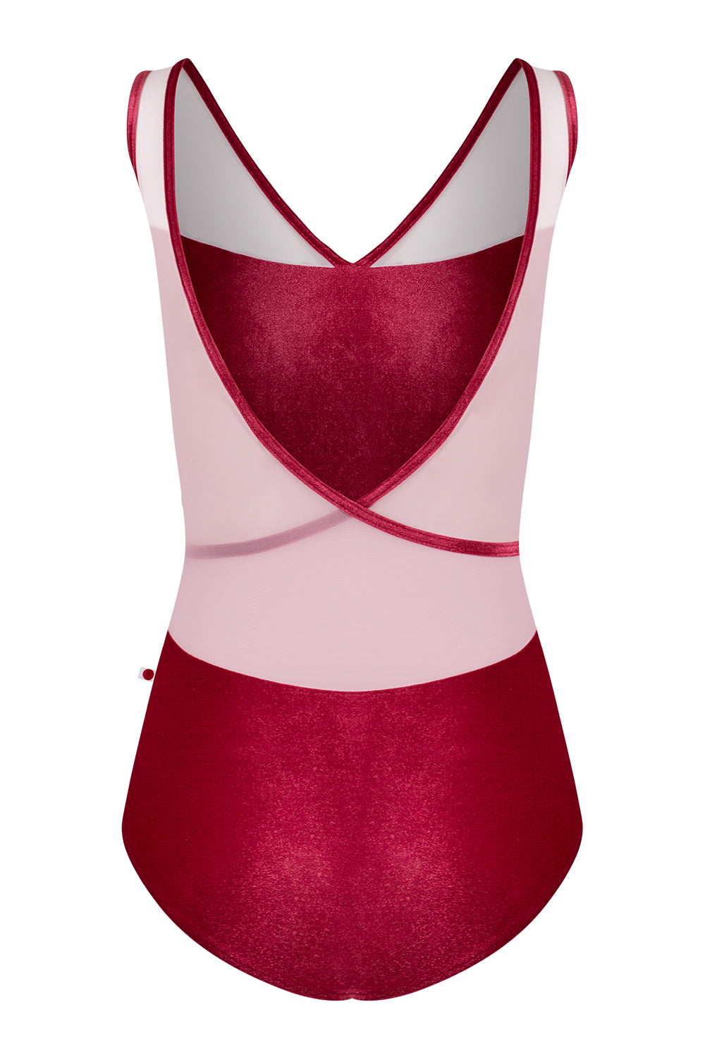Masha leotard in V-Cerise body color with Mesh Rose top color and V-Cerise trim color