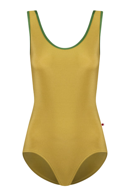 Veronique leotard in N-Cricket body color with N-Lucky trim color