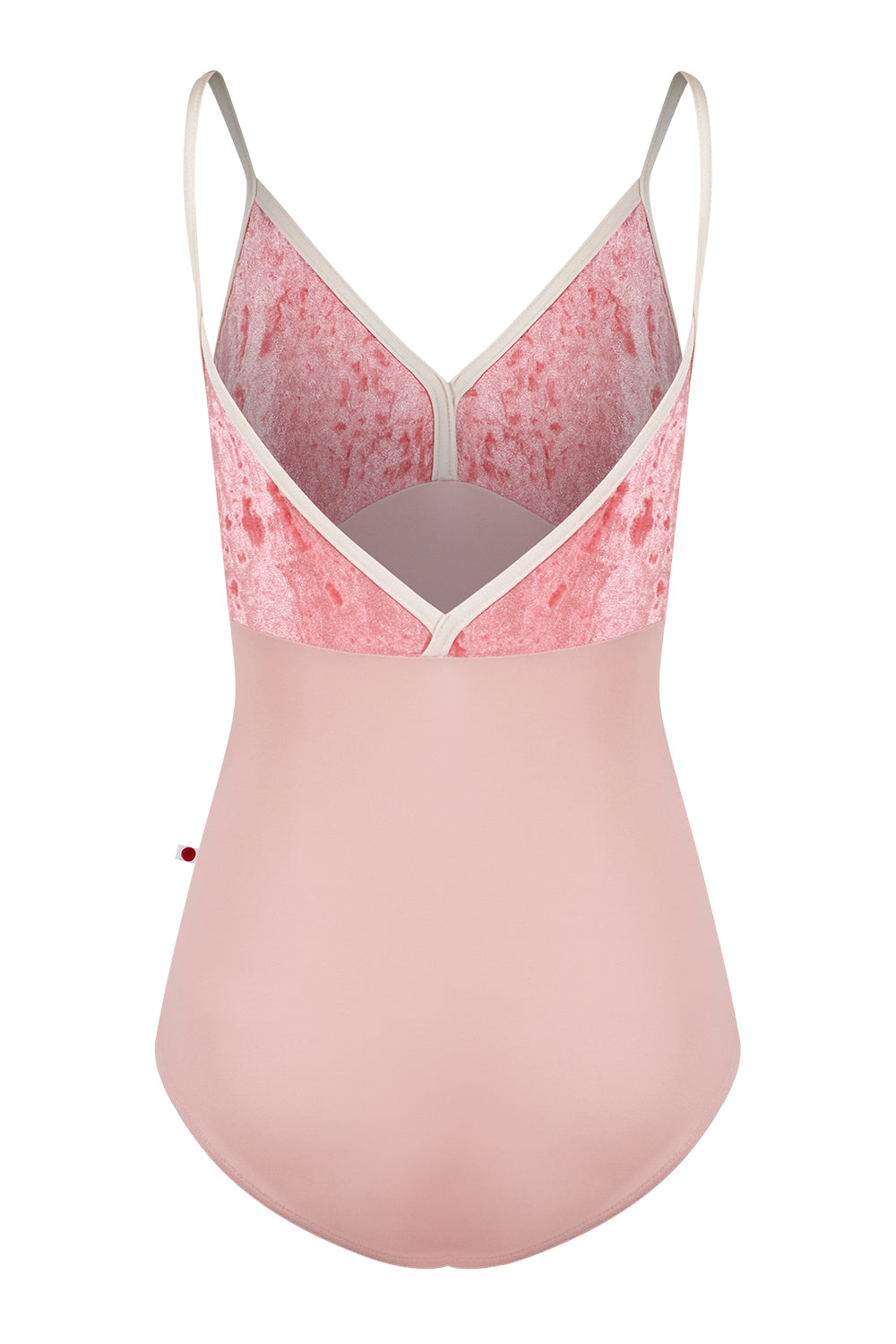 Daria leotard in T-Petal body color with CV-Romance top color and N-Pearl trim color