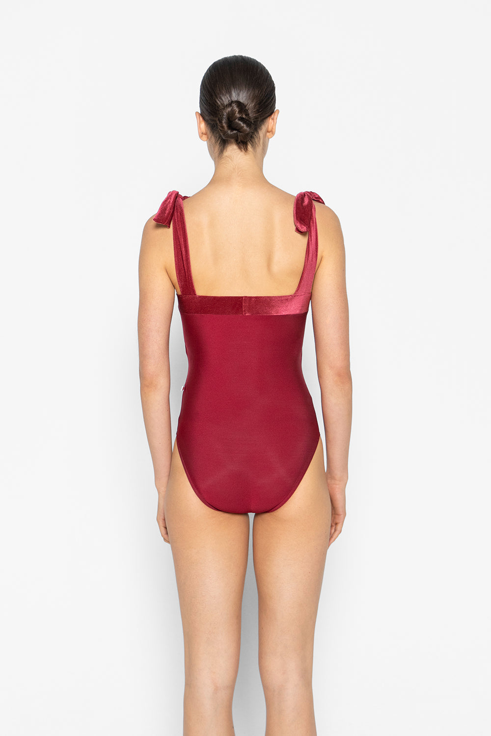 Mimi leotard in N-Berry body color with V-Cerise top color